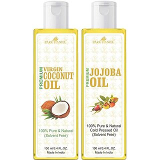                       PARK DANIEL Organic Jojoba oil and Coconut oil combo pack of 2 bottles of 100 ml(200 ml) Hair Oil (200 ml)                                              
