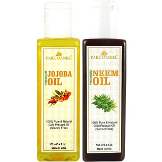                       PARK DANIEL Premium Neem oil and Jojoba oil combo of 2 bottles of 100 ml (200ml) Hair Oil (200 ml)                                              
