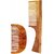PARK DANIEL Natural & Ecofriendly Handcrafted Wooden Beard Comb(4 inches) & Neem Wooden Dressing Handle Comb(7.5 inches) Pack of 2 pcs ()