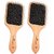 PARK DANIEL Wooden Bamboo Eco Friendly Paddle Hair Brush Help Growth & Add Hair Shine Pack 2 ()
