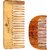 PARK DANIEL Natural & Ecofriendly Handmade Medium Detangler Neem Wooden Comb(5.5 inches) & Handcrafted Wooden Beard Comb(4 inches) Pack of 2 pcs. ()