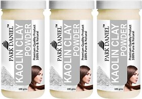 PARK DANIEL Premium Kaoin Clay Powder - For Face Pack And Hair Pack Combo Pack 3 bottles of 100 gms (300 g)