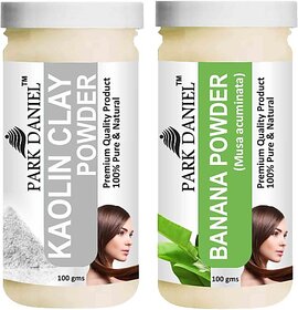 PARK DANIEL Pure & Natural Kaolin Powder & Banana Powder Combo Pack of 2 Bottles of 100 gm (200 gm ) (200 ml)