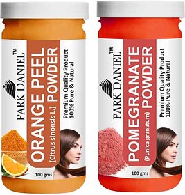 PARK DANIEL Pure & Natural Orange Powder & Pomegranate Powder Combo Pack of 2 Bottles of 100 gm (200 gm ) (200 ml)