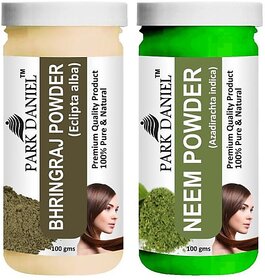 PARK DANIEL Pure & Natural Bhringraj Powder & Neem Powder Combo Pack (200 ml)