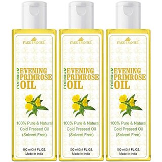                       PARK DANIEL Premium Evening Primrose oil- 100% Pure & Natural Combo pack of 3 bottles of 100 ml(300 ml) Hair Oil (300 ml)                                              