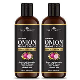                       PARK DANIEL Premium Onion Herbal Hair Oil - For Hair GrowthCombo Pack of 2 bottle of 60 ml(120 ml) Hair Oil (120 ml)                                              