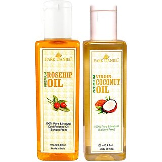 PARK DANIEL Premium Rosehip oil and Coconut oil combo of 2 bottles of 100 ml (200ml) Hair Oil (200 ml) PARK DANIEL Premium Rosehip oil and Coconut oil combo of 2 bottles of 100 ml (200ml) Hair Oil (200 ml)