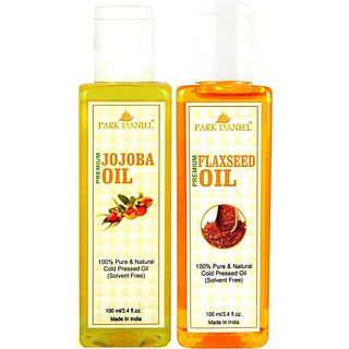                       PARK DANIEL Premium Flaxseed oil and Jojoba oil combo of 2 bottles of 100 ml (200ml) Hair Oil (200 ml)                                              