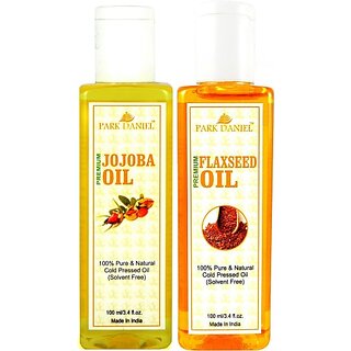 PARK DANIEL Premium Flaxseed oil and Jojoba oil combo of 2 bottles of 100 ml (200ml) Hair Oil (200 ml) PARK DANIEL Premium Flaxseed oil and Jojoba oil combo of 2 bottles of 100 ml (200ml) Hair Oil (200 ml)