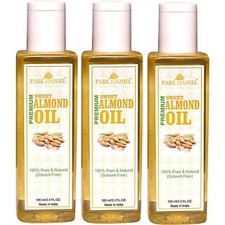 PARK DANIEL Pure and Natural Sweet Almond Oil Combo pack of 3 No.100 ml Bottles(300 ml) Hair Oil (300 ml) PARK DANIEL Pure and Natural Sweet Almond Oil Combo pack of 3 No.100 ml Bottles(300 ml) Hair Oil (300 ml)