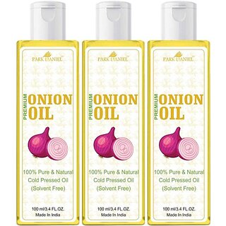                       PARK DANIEL 100% Pure & Natural Onion Seed oil Combo pack of 3 bottles of 100 ml(300 ml) Hair Oil (300 ml)                                              
