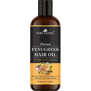                       PARK DANIEL Premium Onion Fenugreek Hair Oil Enriched With Vitamin E - For Hair Growth & Shine (100 ml) Hair Oil (100 ml)                                              