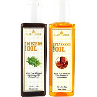 PARK DANIEL Premium Flaxseed oil and Neem oil combo of 2 bottles of 100 ml (200ml) Hair Oil (200 ml) PARK DANIEL Premium Flaxseed oil and Neem oil combo of 2 bottles of 100 ml (200ml) Hair Oil (200 ml)