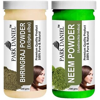 PARK DANIEL Pure & Natural Bhringraj Powder & Neem Powder Combo Pack (200 ml) PARK DANIEL Pure & Natural Bhringraj Powder & Neem Powder Combo Pack (200 ml)
