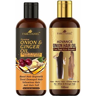 PARK DANIEL Premium Onion & Ginger Oil & Advance Onion Hair Oil Combo Of 2 of 100 ml(200 ml) Hair Oil (200 ml) PARK DANIEL Premium Onion & Ginger Oil & Advance Onion Hair Oil Combo Of 2 of 100 ml(200 ml) Hair Oil (200 ml)