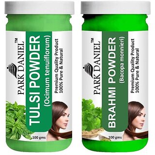 PARK DANIEL Pure & Natural Tulsi Powder & Brahmi Powder Combo Pack of 2 Bottles of 100 gm (200 gm ) (200 ml) PARK DANIEL Pure & Natural Tulsi Powder & Brahmi Powder Combo Pack of 2 Bottles of 100 gm (200 gm ) (200 ml)