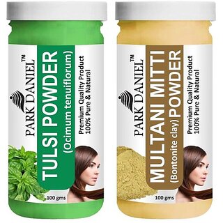 PARK DANIEL Pure & Natural Tulsi Powder & Multani Mitti Powder Combo Pack of 2 Bottles of 100 gm (200 gm ) (200 ml) PARK DANIEL Pure & Natural Tulsi Powder & Multani Mitti Powder Combo Pack of 2 Bottles of 100 gm (200 gm ) (200 ml)
