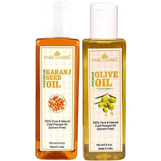                       PARK DANIEL Premium Karanj oil and Olive oil combo of 2 bottles of 100 ml (200ml) Hair Oil (200 ml)                                              