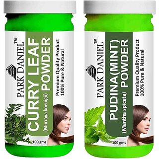 PARK DANIEL Pure & Natural Curry Leaf Powder & Pudina(Mint)Powder Combo Pack of 2 Bottles of 100 gm (200 gm ) (200 ml) PARK DANIEL Pure & Natural Curry Leaf Powder & Pudina(Mint)Powder Combo Pack of 2 Bottles of 100 gm (200 gm ) (200 ml)