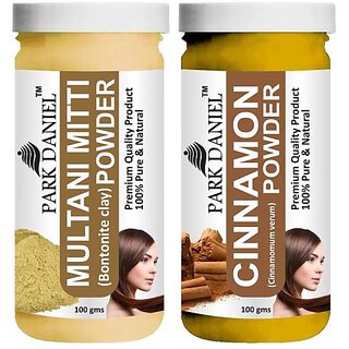 PARK DANIEL Pure & Natural Multani Mitti Powder & Cinnamon Powder Combo Pack of 2 Bottles of 100 gm (200 gm ) (200 ml) PARK DANIEL Pure & Natural Multani Mitti Powder & Cinnamon Powder Combo Pack of 2 Bottles of 100 gm (200 gm ) (200 ml)