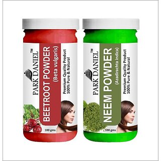                       PARK DANIEL Premium Beetroot Powder & Neem Powder Combo Pack of 2 Jars of 100 gms(200 gms) (200 g)                                              