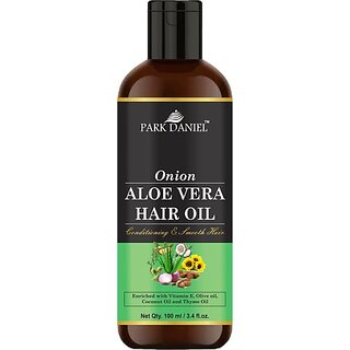PARK DANIEL Premium Onion Aloe Vera Hair Oil Enriched With Vitamin E - For Conditioning and Smooth Hair (100 ml) Hair Oil (100 ml) PARK DANIEL Premium Onion Aloe Vera Hair Oil Enriched With Vitamin E - For Conditioning and Smooth Hair (100 ml) Hair Oil (100 ml)