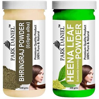 PARK DANIEL Pure & Natural Bhringraj Powder & Heena Leaf Powder Combo Pack (200 ml) PARK DANIEL Pure & Natural Bhringraj Powder & Heena Leaf Powder Combo Pack (200 ml)