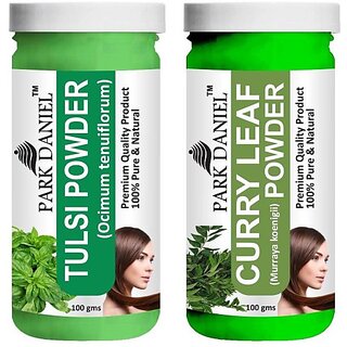 PARK DANIEL Pure & Natural Tulsi Powder & Curry Leaf Powder Combo Pack of 2 Bottles of 100 gm (200 gm ) (200 ml) PARK DANIEL Pure & Natural Tulsi Powder & Curry Leaf Powder Combo Pack of 2 Bottles of 100 gm (200 gm ) (200 ml)