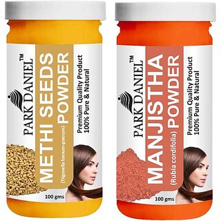 PARK DANIEL Pure & Natural Methi Powder & Manjistha Leaf Powder Combo Pack of 2 Bottles of 100 gm (200 gm ) (200 ml) PARK DANIEL Pure & Natural Methi Powder & Manjistha Leaf Powder Combo Pack of 2 Bottles of 100 gm (200 gm ) (200 ml)