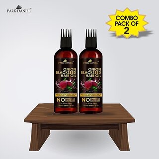                       PARK DANIEL Premium Onion Blackseed Hair Oil with Keratin Protein booster, Nourishes Hair follicles, Anti - Hair loss, Regrowth hair With Comb Applicator Combo pack of 2 bottles of 100 ml(200 ml) Hair Oil (200 ml)                                              