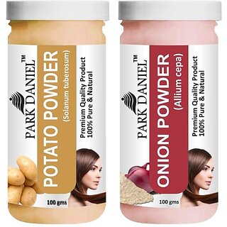                       PARK DANIEL Premium Potato Powder & Onion Powder Combo Pack of 2 Jars of 100 gms(200 gms) (200 g)                                              