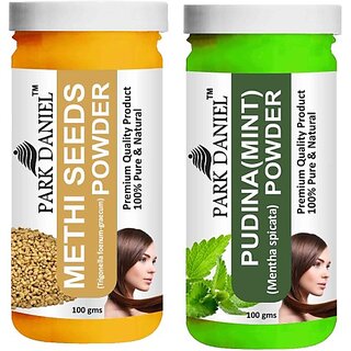 PARK DANIEL Pure & Natural Methi Powder & Pudina(Mint)Powder Combo Pack of 2 Bottles of 100 gm (200 gm ) (200 ml) PARK DANIEL Pure & Natural Methi Powder & Pudina(Mint)Powder Combo Pack of 2 Bottles of 100 gm (200 gm ) (200 ml)