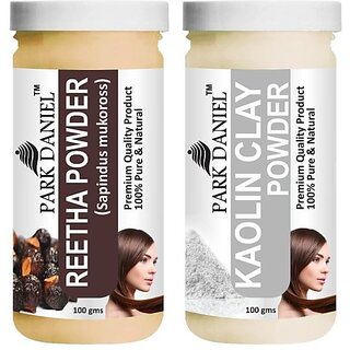                       PARK DANIEL Pure & Natural Reetha Powder & Kaolin Clay Powder Combo Pack (200 ml)                                              