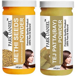PARK DANIEL Pure & Natural Methi Powder & Tej Patta(Bay) Powder Combo Pack of 2 Bottles of 100 gm (200 gm ) (200 ml) PARK DANIEL Pure & Natural Methi Powder & Tej Patta(Bay) Powder Combo Pack of 2 Bottles of 100 gm (200 gm ) (200 ml)
