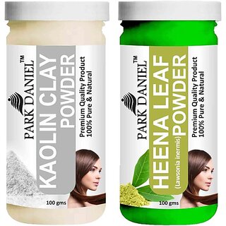 PARK DANIEL Pure & Natural Kaolin Powder & Heena Leaf Powder Combo Pack of 2 Bottles of 100 gm (200 gm ) (200 ml) PARK DANIEL Pure & Natural Kaolin Powder & Heena Leaf Powder Combo Pack of 2 Bottles of 100 gm (200 gm ) (200 ml)