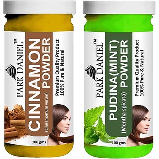 PARK DANIEL Pure & Natural Cinnamon Powder & Pudina(Mint)Powder Combo Pack of 2 Bottles of 100 gm (200 gm ) (200 ml) PARK DANIEL Pure & Natural Cinnamon Powder & Pudina(Mint)Powder Combo Pack of 2 Bottles of 100 gm (200 gm ) (200 ml)