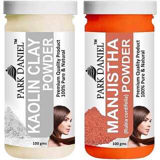                       PARK DANIEL Pure & Natural Kaolin Powder & Manjistha Leaf Powder Combo Pack of 2 Bottles of 100 gm (200 gm ) (200 ml)                                              