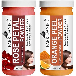 PARK DANIEL Pure & Natural Rose Petal Powder & Orange Peel Powder Combo Pack of 2 Bottles of 100 gm (200 gm ) (200 ml) PARK DANIEL Pure & Natural Rose Petal Powder & Orange Peel Powder Combo Pack of 2 Bottles of 100 gm (200 gm ) (200 ml)