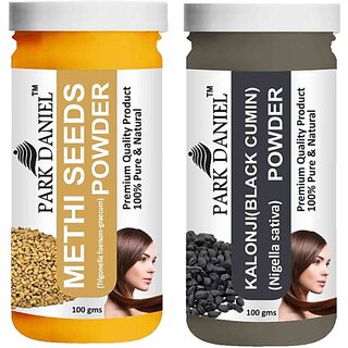 PARK DANIEL Pure & Natural Methi Powder & Kalonji(Black Cumin) Powder Combo Pack of 2 Bottles of 100 gm (200 gm ) (200 ml) PARK DANIEL Pure & Natural Methi Powder & Kalonji(Black Cumin) Powder Combo Pack of 2 Bottles of 100 gm (200 gm ) (200 ml)
