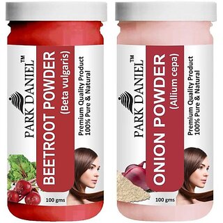                       PARK DANIEL Premium Beetroot Powder & Onion Powder Combo Pack of 2 Jars of 100 gms(200 gms) (200 g)                                              