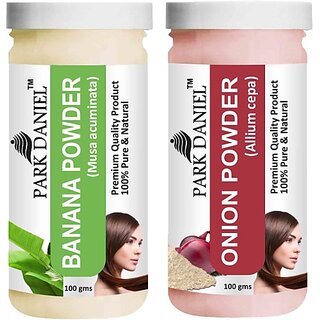                       PARK DANIEL Pure & Natural Banana Powder & Onion Powder Combo Pack of 2 Bottles of 100 gm (200 gm ) (200 ml)                                              