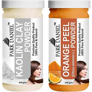                       PARK DANIEL Pure & Natural Kaolin Powder & Orange Peel Powder Combo Pack of 2 Bottles of 100 gm (200 gm ) (200 ml)                                              