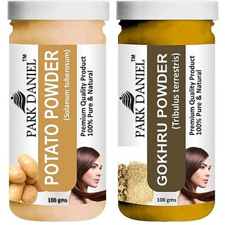 PARK DANIEL Premium Potato Powder & Gokhru Powder Combo Pack of 2 Jars of 100 gms(200 gms) (200 g) PARK DANIEL Premium Potato Powder & Gokhru Powder Combo Pack of 2 Jars of 100 gms(200 gms) (200 g)