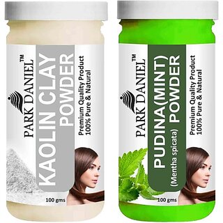 PARK DANIEL Pure & Natural Kaolin Powder & Pudina(Mint)Powder Combo Pack of 2 Bottles of 100 gm (200 gm ) (200 ml) PARK DANIEL Pure & Natural Kaolin Powder & Pudina(Mint)Powder Combo Pack of 2 Bottles of 100 gm (200 gm ) (200 ml)