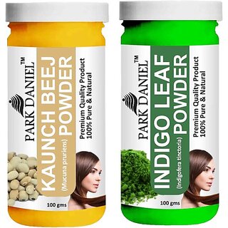 PARK DANIEL Pure & Natural Kaunch Beej Powder & Indigo Leaf Powder Combo Pack of 2 Bottles of 100 gm (200 gm ) (200 ml) PARK DANIEL Pure & Natural Kaunch Beej Powder & Indigo Leaf Powder Combo Pack of 2 Bottles of 100 gm (200 gm ) (200 ml)