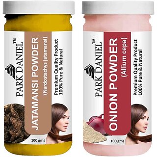                       PARK DANIEL Pure & Natural Jatamansi Powder & Onion Powder Combo Pack of 2 Bottles of 100 gm (200 gm ) (200 ml)                                              