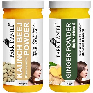 PARK DANIEL Pure & Natural Kaunch Beej Powder & Ginger Powder Combo Pack of 2 Bottles of 100 gm (200 gm ) (200 ml) PARK DANIEL Pure & Natural Kaunch Beej Powder & Ginger Powder Combo Pack of 2 Bottles of 100 gm (200 gm ) (200 ml)