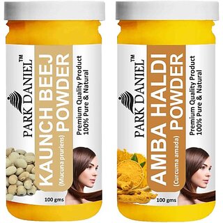                       PARK DANIEL Pure & Natural Kaunch Beej Powder & Amba Haldi Powder Combo Pack of 2 Bottles of 100 gm (200 gm ) (200 ml)                                              