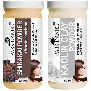                       PARK DANIEL Pure & Natural Shikakai Powder & Kaolin Clay Powder Combo Pack of 2 Bottles of 100 gm (200 gm ) (200 ml)                                              